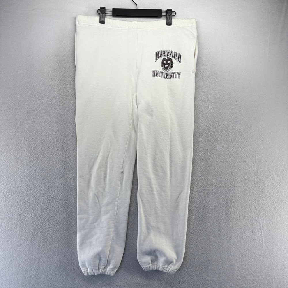 Vintage Harvard University Sweatpants Mens Medium White Russell Athletic USA 90s